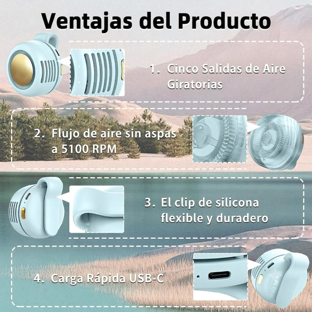 MINI VENTILADOR SIN ASPAS PORTATIL