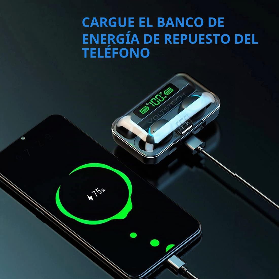 AUDIFONOS BLUETOOTH CON POWER BANK