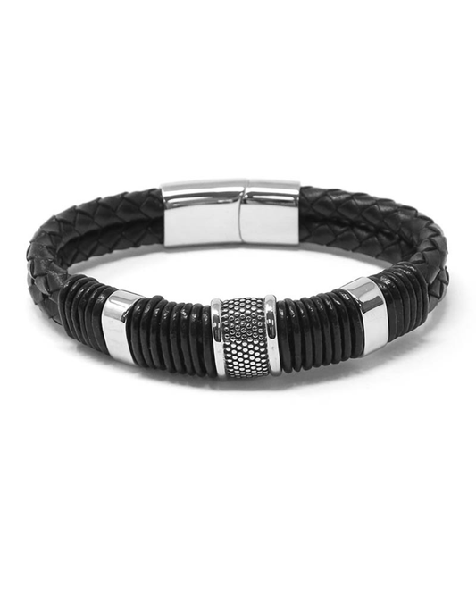 Pulsera de Cuero y Acero